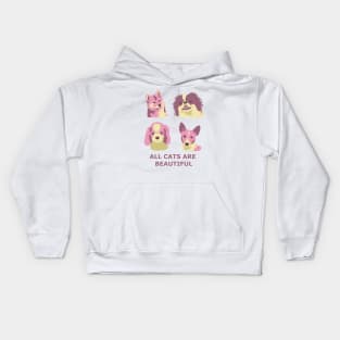 All Cats Are Beautiful -- Pink and Yellow Kids Hoodie